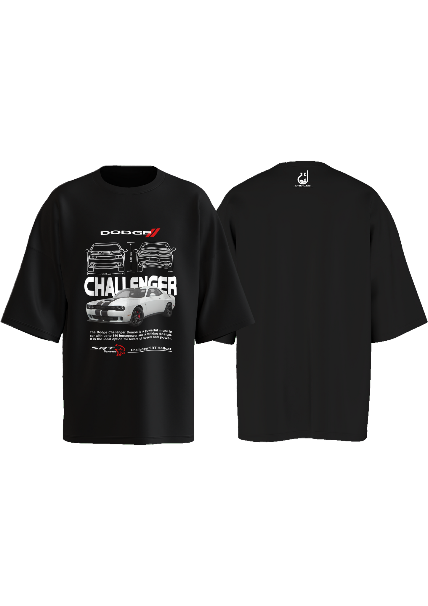 Dodge Challenger Hellcat SRT Oversized T-shirt