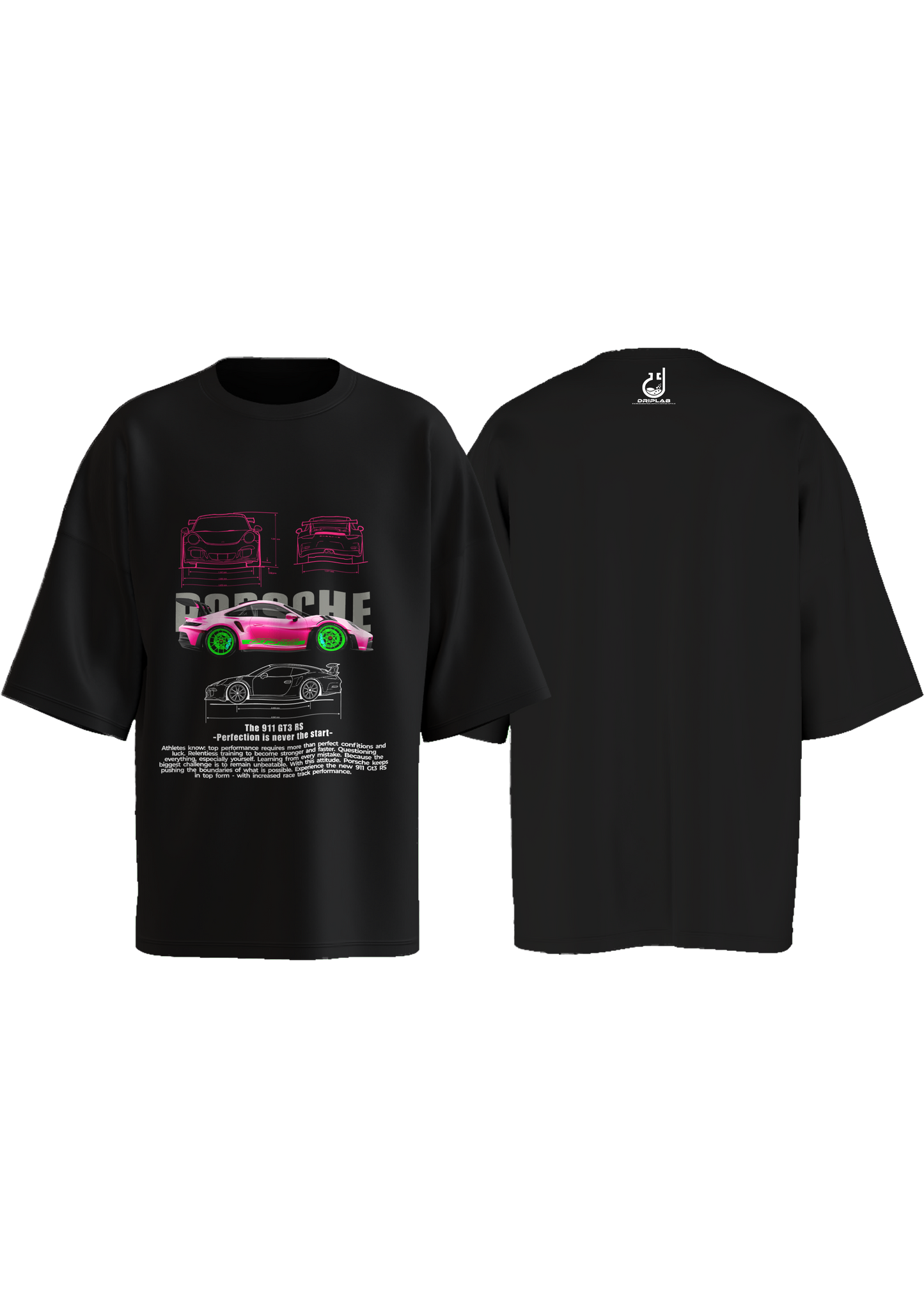 Porche 911 GT RS Rosado Oversized T-shirt